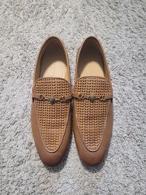 Kurt Geiger Tan Woven Leather Bit Loafers for Men